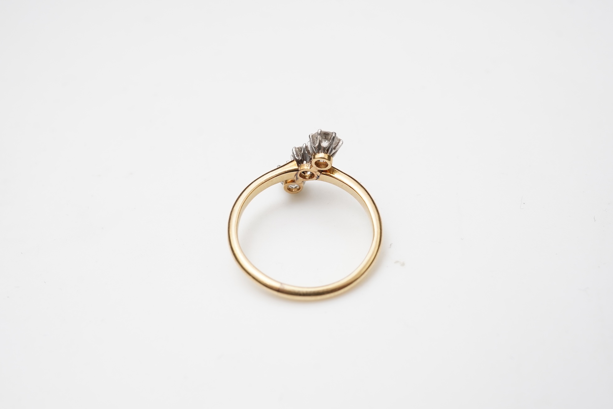 A diamond three-stone ring, early 20th century